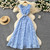 Summer New Fashionable French V-neck Sleeveless Lace Slim Fit With Ruffled Edges Women's Dresses