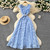 Summer New Fashionable French V-neck Sleeveless Lace Slim Fit With Ruffled Edges Women's Dresses