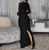 Women High Slit Dresses Diamonds Shiny Sequins Evening Dress Sexy Long Sleeve Mermaid Maxi Cocktail Party Prom Dresses XSY013