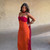 Orange Maxi Dress Twist Front Halter Neck Chiffon Slit 2026 Summer Elegant Bohemian Wedding Guest Party Vacation Women Vestido