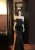 Black Luxury Elegant Birthday Evening Party Dress Women New Slim Pleated Sexy Strapless Backless Robe Vintage Long Dresses 2025