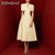 TWOTWINSTYLE Solid Slimming Spliced Shawl Minimalsit Dresses for Women V Neck Sleeveless Tunic Elegant Dress Female Clothing New