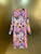 Women’s 100% Silk Floral Print Midi Dress | 2026 Runway Luxury Designer Inspired Long Sleeve Pink Evening Party Gown Spring