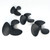 YSIDO 70mm 80mm 90mm 100mm CW/CCW 5.0mm Three Blades Paddle Propeller for RC Boat Simulated Ship Underwater Drone