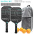 HOOWAN Pickleball Paddle Set of 2 Pickleball Rackets, 4 Outdoor Balls, Carrying Bag, Lightweight and Durable Pickle Ball Paddle