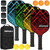 Pickleball Paddles Set of 4, Fiberglass Surface Pickleball Set with 6 Pickleball Balls, 4 Overgrip Lightweight for Beginners