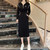 Faionable Hooded A-Line Midi Dr for ort Women Spring New Sle Dstring Waist Slimming Polyester Long Sve Dr