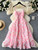 Ele Evening Gown Women's Par Dr with Heavy Work 3D Rose Flowers Waist Cinching Strapl A-Line Midi Dr