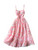 Ele Evening Gown Women's Par Dr with Heavy Work 3D Rose Flowers Waist Cinching Strapl A-Line Midi Dr