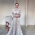 2026 Spring Autumn Casual White Polka Dot Dress Women's Elegant Loose Satin Long Sleeve Midi Dress
