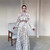2026 Spring Autumn Casual White Polka Dot Dress Women's Elegant Loose Satin Long Sleeve Midi Dress