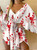 Floral Print V Neck Kimono Sleeve Romper Women Tie Waist Loose Fit Beach Vacation Playsuit Casual Summer Jumpsuit Outfit