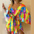 Floral Print V Neck Kimono Sleeve Romper Women Tie Waist Loose Fit Beach Vacation Playsuit Casual Summer Jumpsuit Outfit