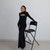 Huhugirl Sexy Sheath Women's Maxi Dresses Solid Turtleneck Regular Long Sleeves Hollow Out Slim Fit Bodycon Party Vestidos Robes