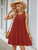 Casual Round Neck Short Sleeved Solid Color Lace Hollow Out Women's Dress Fashionable Street Fresh Sweet Style Summer Dress