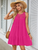 Casual Round Neck Short Sleeved Solid Color Lace Hollow Out Women's Dress Fashionable Street Fresh Sweet Style Summer Dress