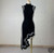 Start New 2022 Asymmetrical Wavy Hem Round Collar Sky Blue black Striped Knit Sleeveless Dress sexy female knitting dress