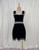 Start New 2022 Asymmetrical Wavy Hem Round Collar Sky Blue black Striped Knit Sleeveless Dress sexy female knitting dress