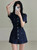 Retro Elegant Collared Single Button Design Slimming Short Sleeve Denim Dress Women's Commute Style Spring Autumn Winter Dress