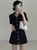 Retro Elegant Collared Single Button Design Slimming Short Sleeve Denim Dress Women's Commute Style Spring Autumn Winter Dress