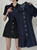 Retro Elegant Collared Single Button Design Slimming Short Sleeve Denim Dress Women's Commute Style Spring Autumn Winter Dress