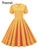 Tonval Sailor Collar Short Sleeve Vintage Style High Waist Swing Dresses Elegant for Women Blue Evening Gowns Pleated Dress