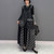 New 2023 Autumn Korean Style Woman Black Plaids Sleeveless Denim Dress Big Pocket Casual Loose Fit Chic Long Jean Robe  JJXD606