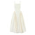 YENKYE Lace Up Bandage Plaid Sling Dress Women Elegant Square Neck Low Waist A-line Midi Summer Dresses Holiday Party Robe 2025