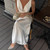 Elegant White Satin Long Dress Sexy Strap Sleeveless High Waist Backless Maxi Dresses Evening Party New Summer Street Fashion
