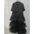 Chic Mesh Splice Ruffles Suits Dress Gauze Patchwork Multi-layers Lotus Skirt Double Breasted Blazer Coat Cardigan Tops Vestidos