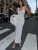 Fashion Strap Off Shoulder Maxi Dress Women's Elegant Solid Color Sleeveless High Waist U Neck Evening Party Long Dress