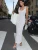 Fashion Strap Off Shoulder Maxi Dress Women's Elegant Solid Color Sleeveless High Waist U Neck Evening Party Long Dress