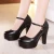 8 10 12cm Small Size 32-43 Shallow Thick Bottom Platform Pumps Women 2025 Block High Heels Shoes for Office Model Wedding Dress
