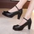 8 10 12cm Small Size 32-43 Shallow Thick Bottom Platform Pumps Women 2025 Block High Heels Shoes for Office Model Wedding Dress