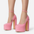 Fashion Thick Sole Pumps Block High Heel Round Toe Ankle Strap Women Dress Shoes Platform Patent Big Size 43