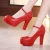 Small Size 32-43 Shallow Thick Bottom White Silver Wedding Shoes Bride Platform Pumps 2025 Block High Heels Shoes for Model Mom