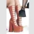 Crystal Bling Knee High Sandals Boots Thick Sole Platform Chunky High Heels Solid Buckles Straps Sandals Women Sexy Shoes Summer