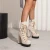 Modern Western Mature Punk Goth Female Winter Super Block High Heeled Shoes Square Toe Lace-up Platform Heels Boots