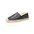 Casual Espadrilles Flat Cow Leather Shoe for Women Slip-on Rubber Ballet Flats