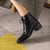 Krazing Pot 2025 Hot Sale Genuine Leather Square Toe Chelsea Boots High Heels Winter Season Lace Up Superstar Ins Ankle Boots