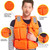 Emergency Flotation Vest for Adults, Easy On/Off Zipper Life Jacket with Pockets, Essential for Boating, Floods or Storms
