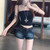 Y2K Low-Waisted Denim Shorts for Women Summer Slimming Vintage Deep Blue Cowboy Shorts Female Sexy Slim Fit Bodycon Short Jeans