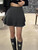 Autumn Winter Vintage Black Grey Versatile Pleated Short Skirt For Women 2025 Brown Temperament High Waist Sexy Mini Skirts Chic
