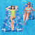 Funny Inflatable Floating Bed with Headrest Inflatable Water Floating Mat Portable Swimming Pool Air Mattress for Swimming Pool