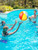 Fruit pool float, watermelon kiwi orange lemon swim ring, beach ball - inflatable tube floating water toys