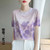 Spring And Summer New Lyocell Short Sleeve Sweater Loose Thin Half Sleeve T-shirt Printed Top