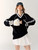 HOUZHOU Vintage Y2k Women Sports T-shirts Oversized V-neck Black Jersey Top Long Sleeve Graphic Tee Coquette Aesthetic Blokecore
