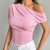 Pure Wind Oblique Shoulder Short-sleeved T-shirt Women's Summer Design Sense Slim-fit Off-shoulder Clothing Looks Thin