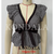 KONDALA Women Trendy Vacation Balloon Plaid Tops Bow Tie Top New 2026 Spring Summer Fashion Vintage Party Date Casual Lady Top