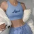 Sexy Angel Letter Thread Knitting Tank Top Women Bare Midriff Crop Tops Casual Sleeveless Cropped Vest Camisole Tube Top Female